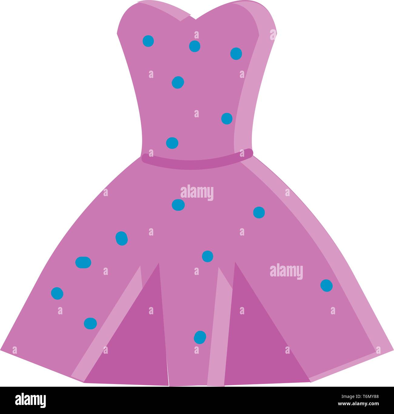 Pink dress illustration vector on white background Stock Vector Image