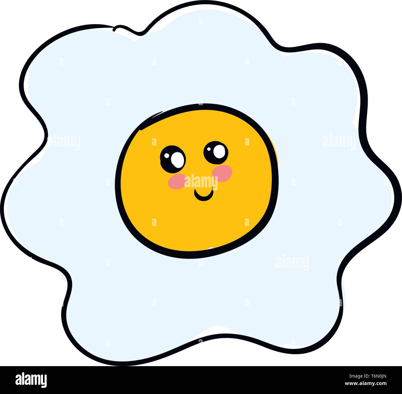 Download A Cute White And Yellow Yolk Of An Egg With Two Happy Eyes Vector Color Drawing Or Illustration Stock Vector Image Art Alamy PSD Mockup Templates