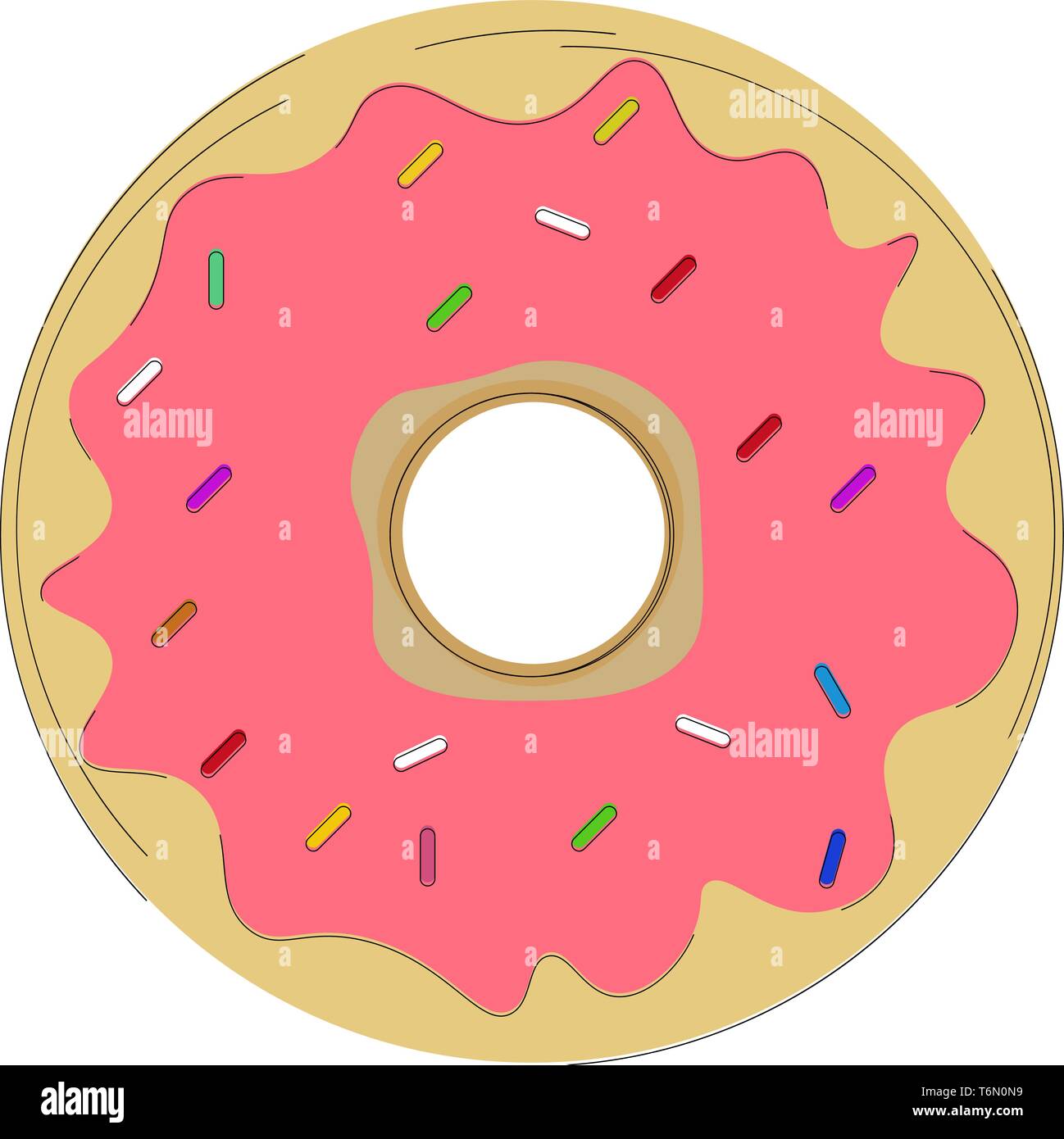 Strawberry donut Stock Vector Images Alamy