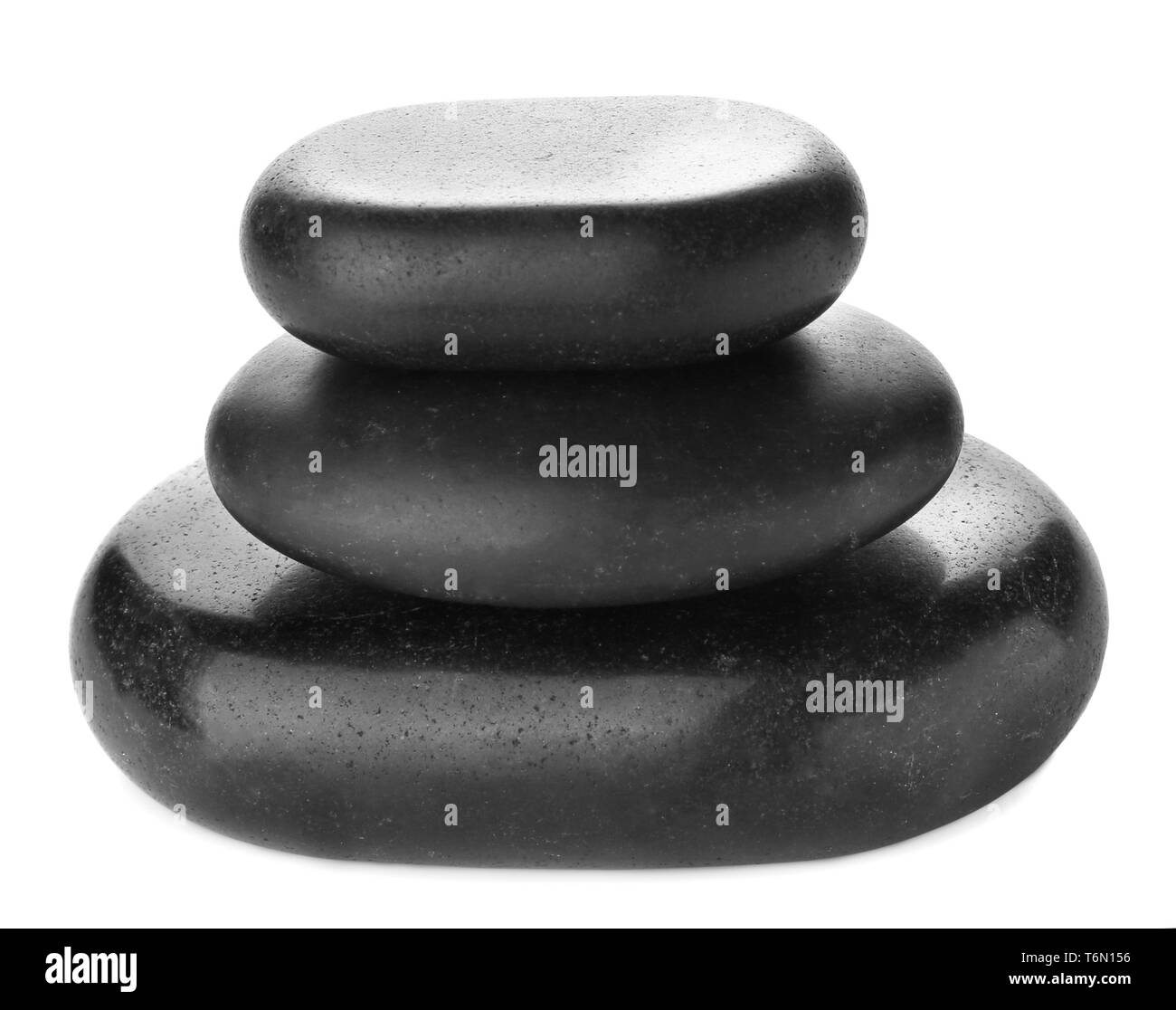 Stack of spa stones on white background Stock Photo - Alamy