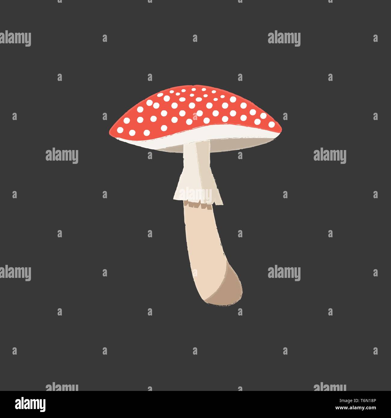 An edible mushroom with spherical white spots on the distinctive red