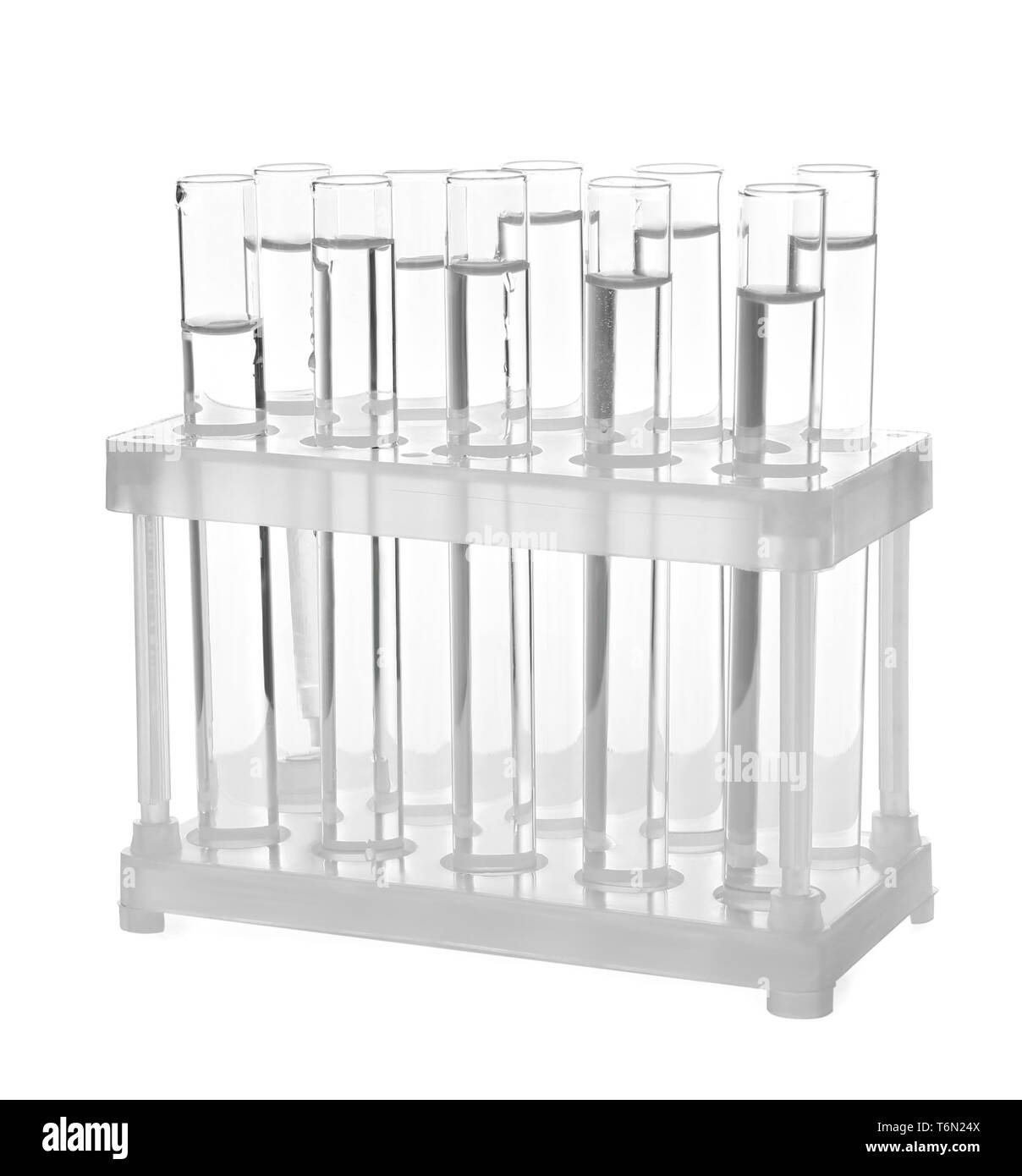 Test tubes with water on white background Stock Photo Alamy