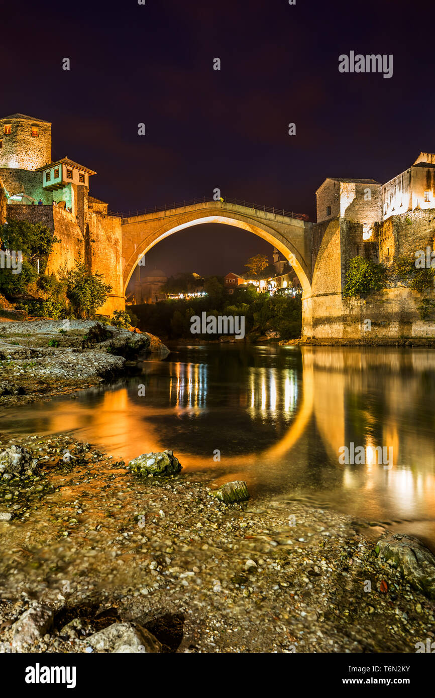 Old Bridge in Mostar - Bosnia and Herzegovina Stock Photo