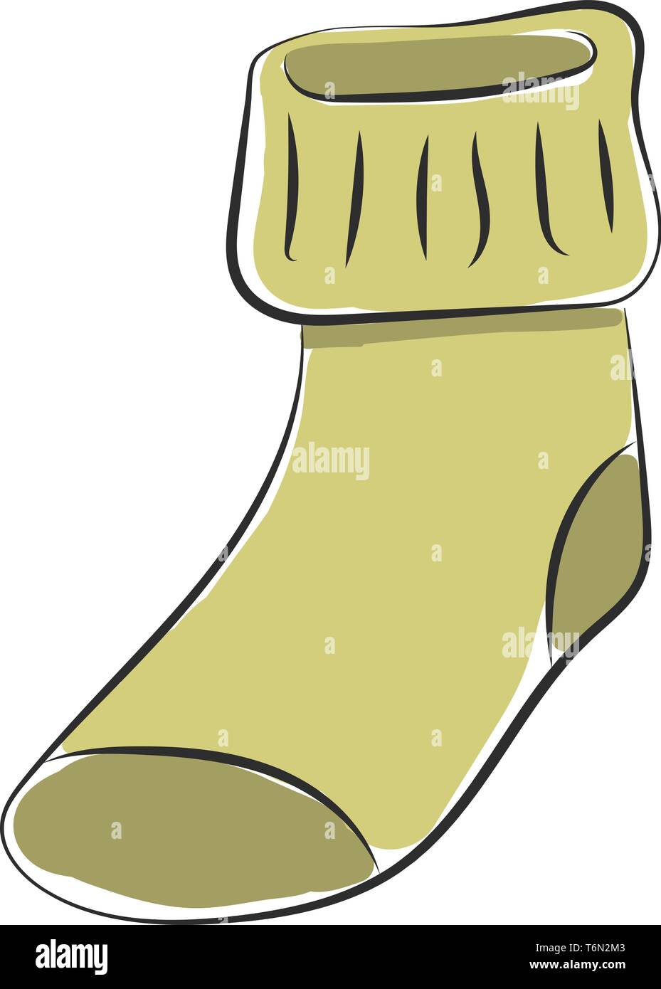 Clipart of a showcase greencolored warm sock with different shades of