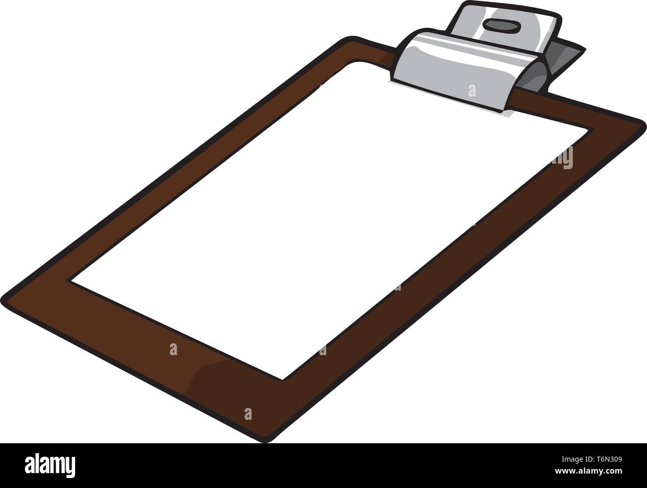 A wooden writing pad with a paper clipped on it for writing vector