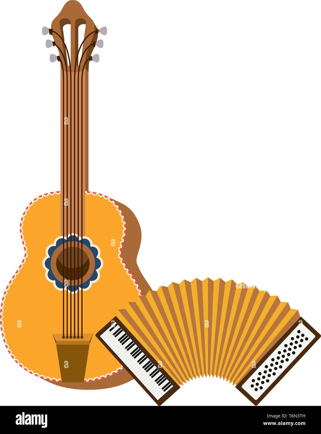 guitar and accordion isolated icon Stock Vector Image & Art Alamy
