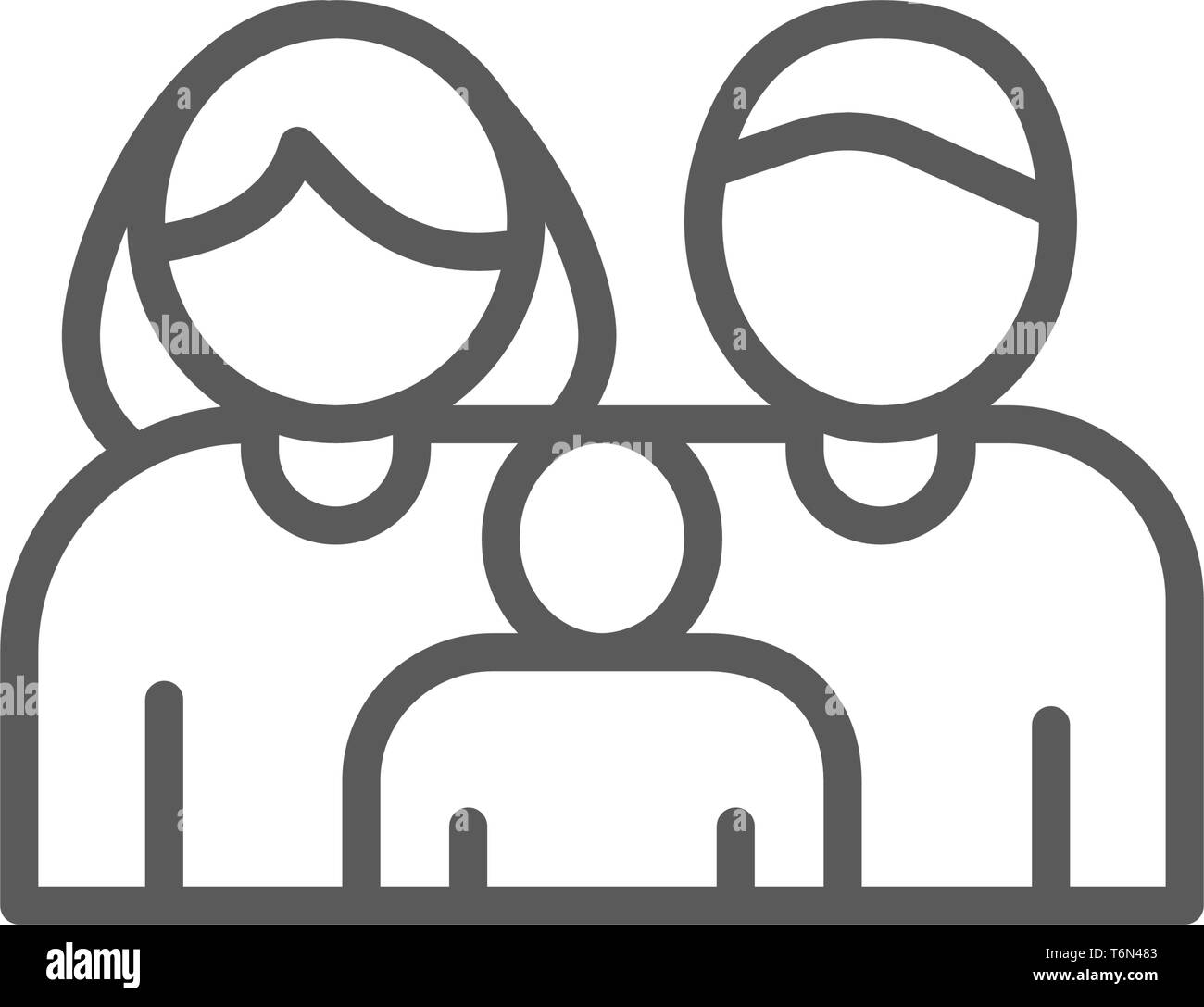 Vector family, mother, father, child line icon Stock Vector Image & Art ...