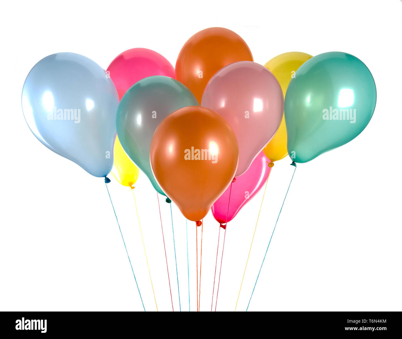 Colorful balloons isolated on white Stock Photo