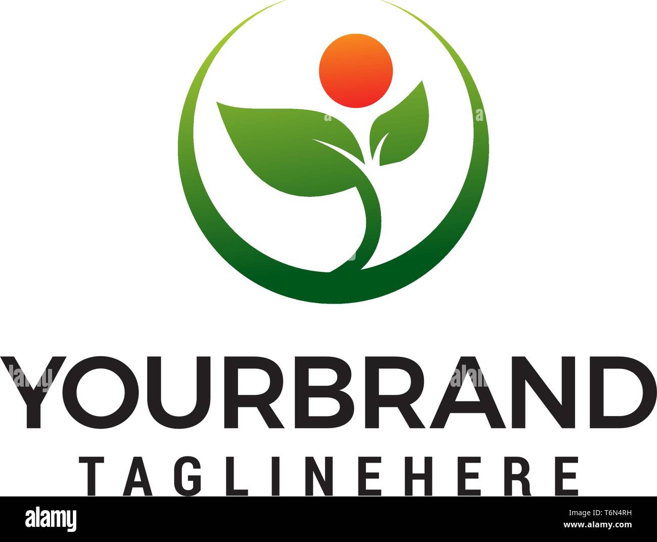 leaves people circle logo design concept template vector Stock Vector