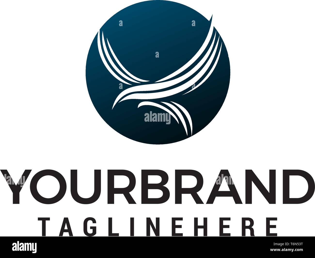 eagle fly in circle logo design concept template vector Stock Vector