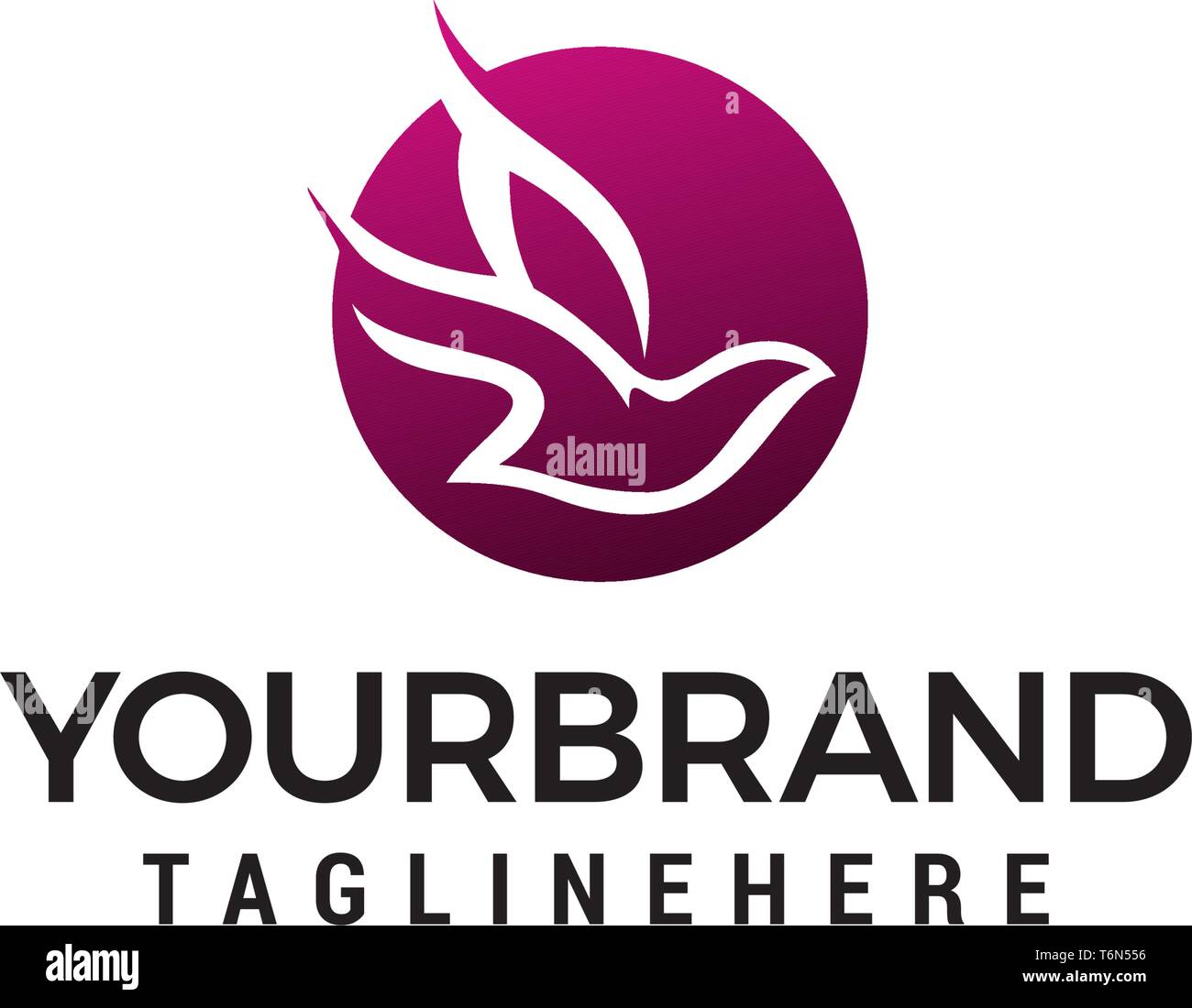Dove bird flying logo design concept template vector Stock Vector