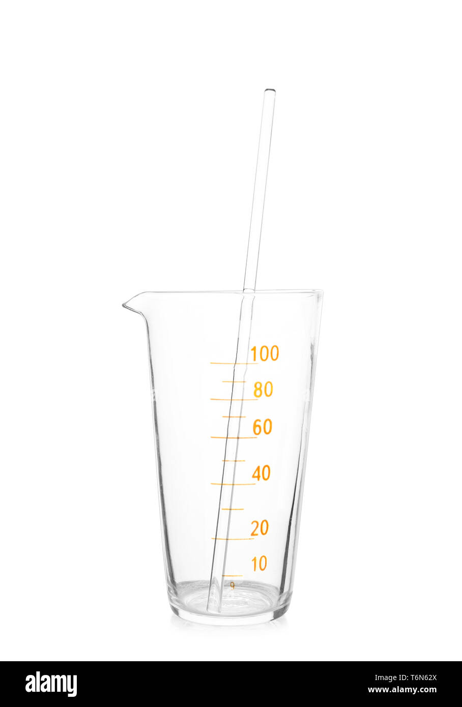 Glass beaker and pipette on white background Stock Photo Alamy