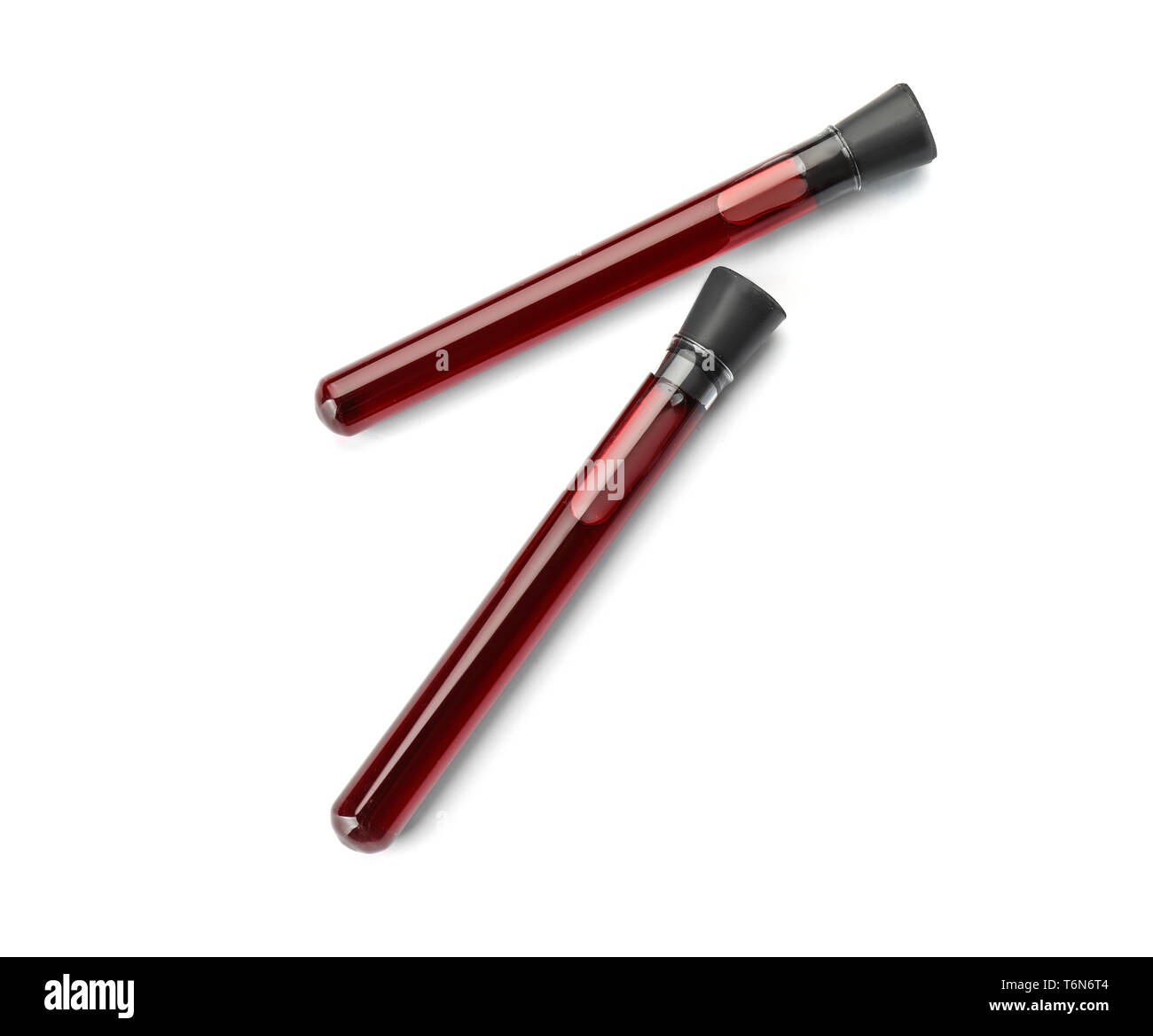 Test tubes with blood samples on white background Stock Photo - Alamy