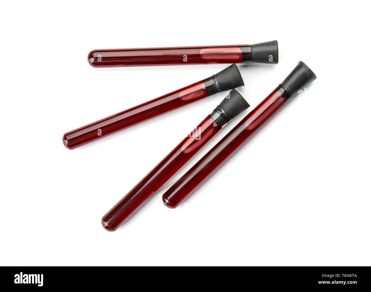 Test tubes with blood samples on white background Stock Photo - Alamy