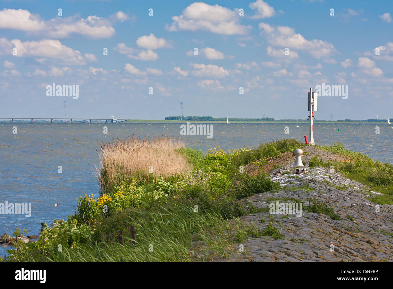 Seascape from pier Stock Photo