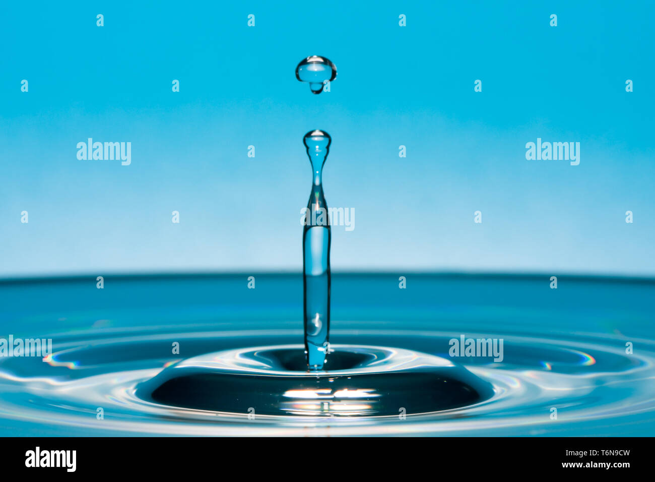 Closeup of a blue water pillar Stock Photo