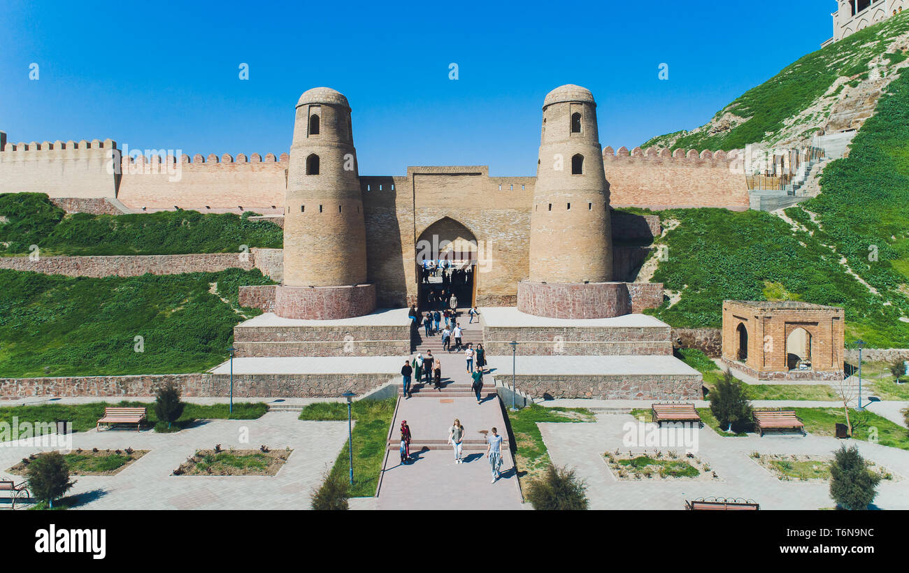 View of Hisor Fortress in Tajikistan, Central Asia. Stock Photo