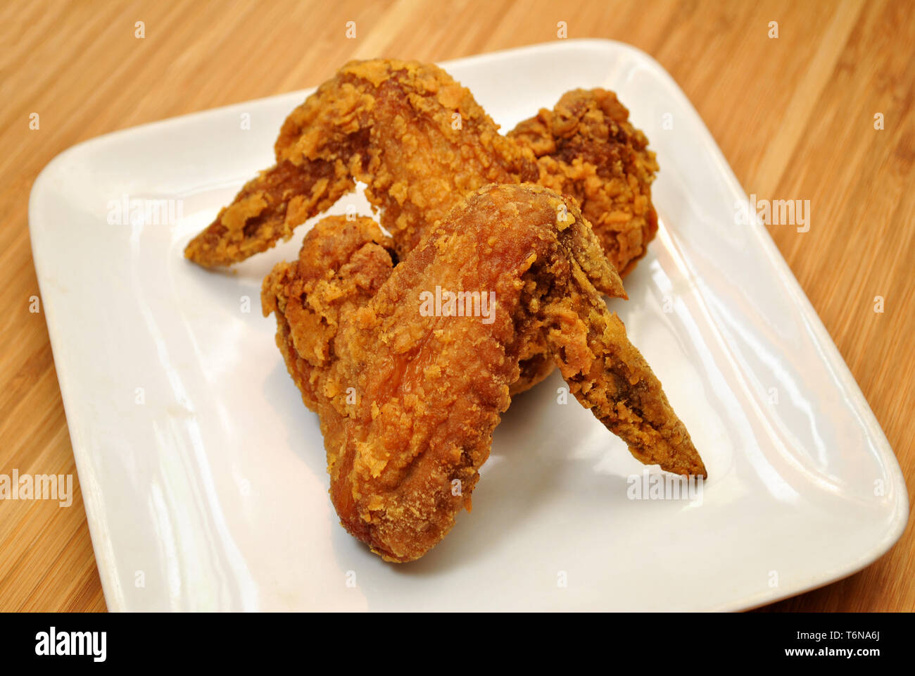 Crispy Deep Fried Chicken Wings Stock Photo
