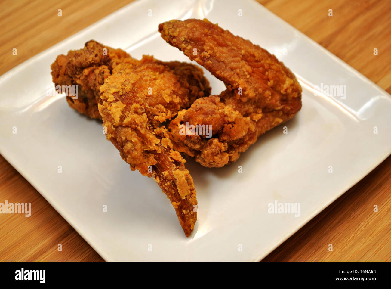 Crispy Deep Fried Chicken Wings Stock Photo