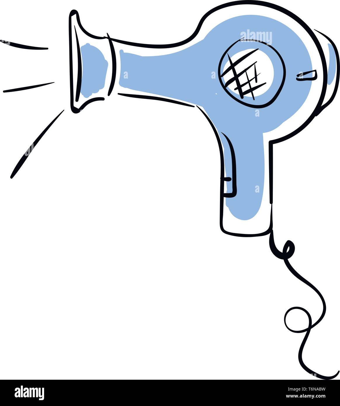 A beautiful hand dryer in blue color vector color drawing or