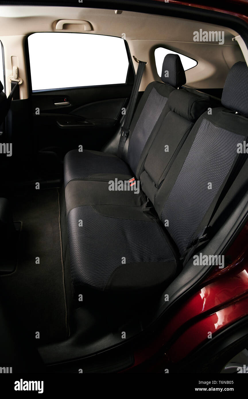 Clean back car row seats isolated on white background Stock Photo