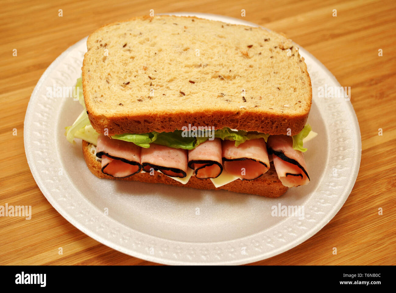 Healthy Ham Sandwich with Rye Bread Stock Photo Alamy