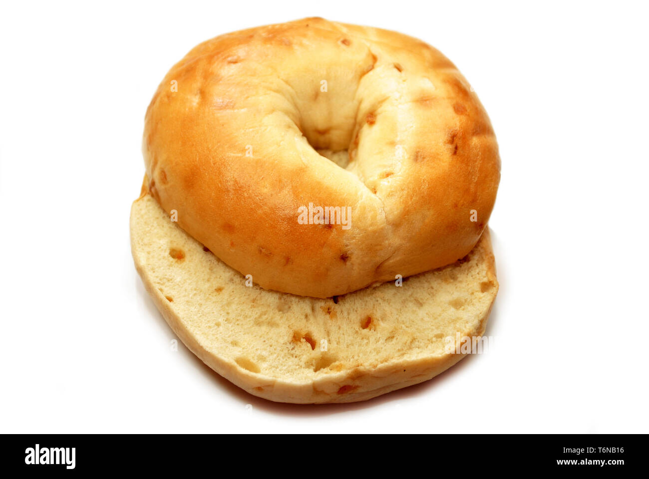 Close-Up of a Whole Onion Bagel Stock Photo