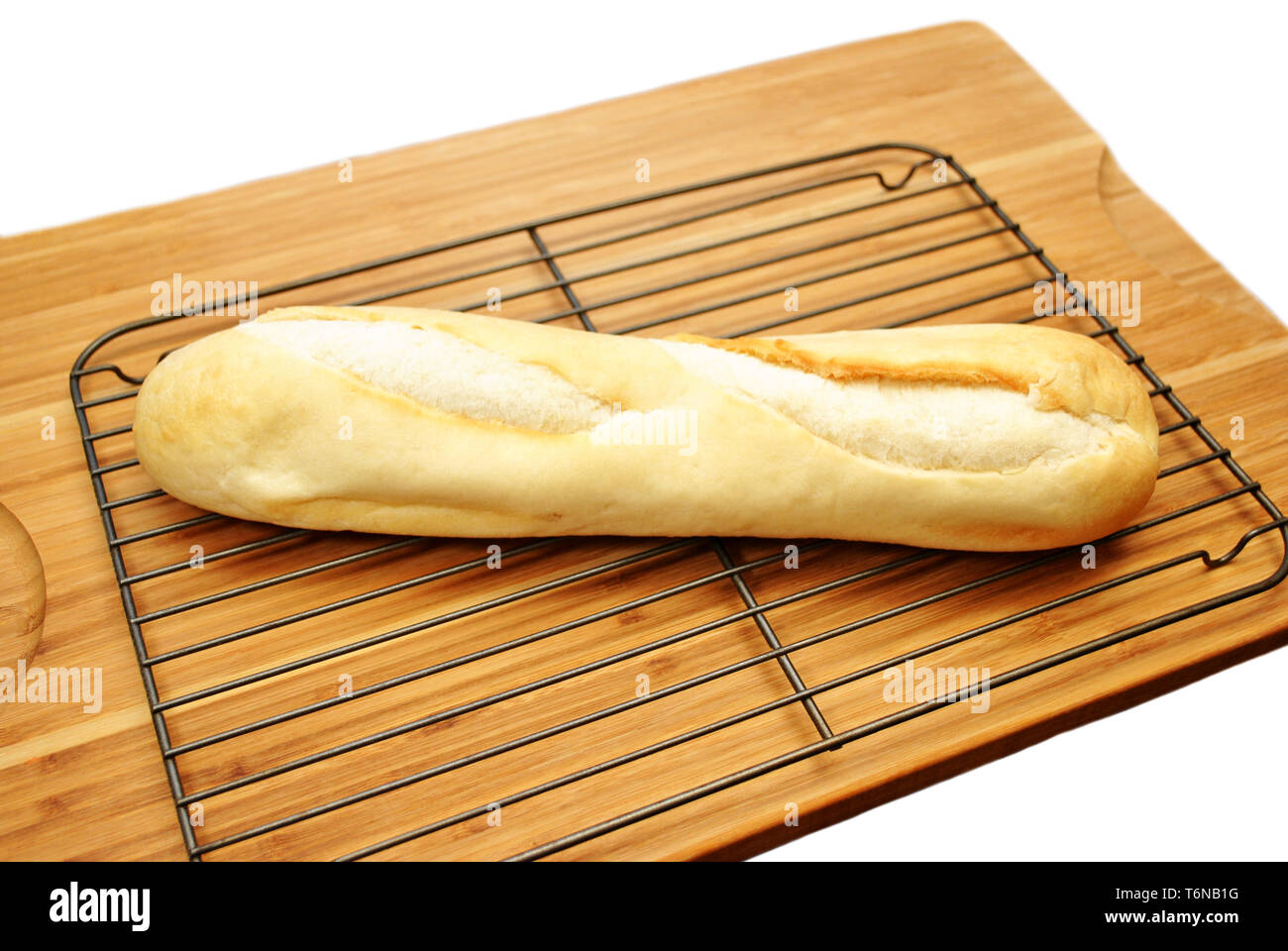 Homemade French Bread Cooling on a Rack Stock Photo Alamy