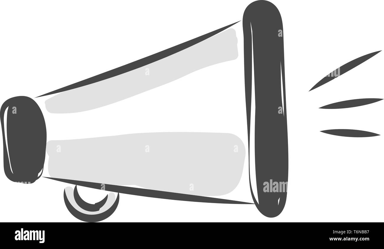 A big speaker with loud noise in high volume vector color drawing or