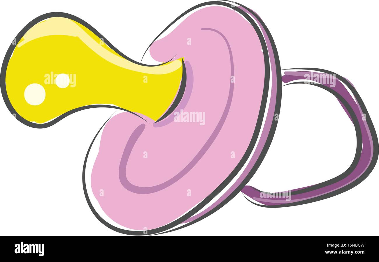 A cute nipple in violet and yellow color for baby girls vector color drawing or illustration Stock Vector