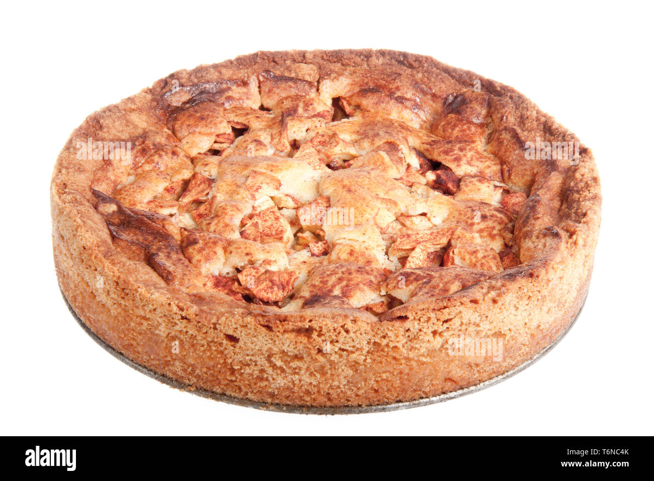 Grandma's homemade apple pie isolated on white Stock Photo