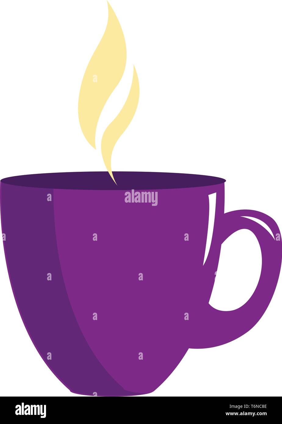 A purple cup with coffee Royalty Free Vector Image