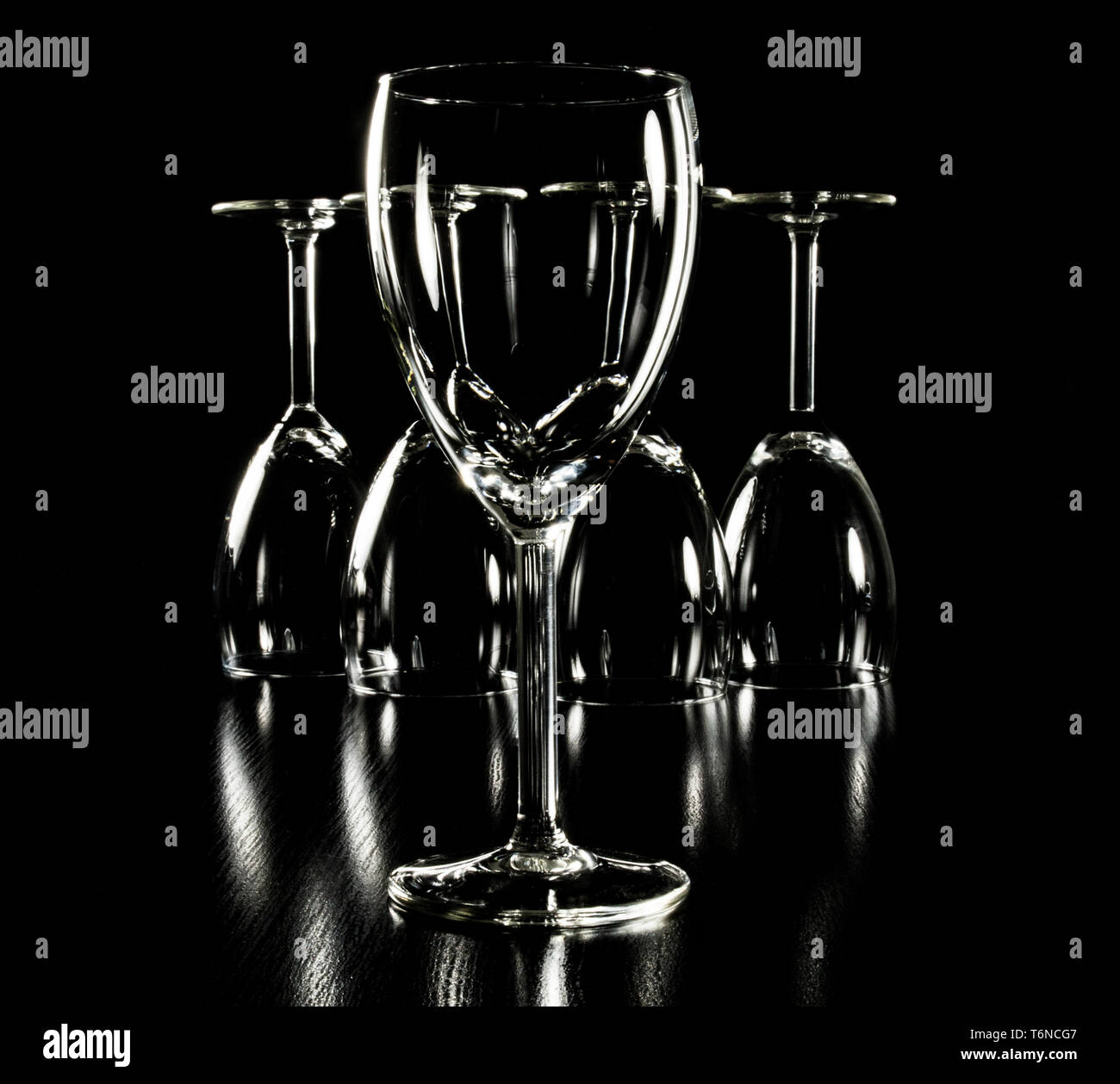 Wine Glasses Silhouette Stock Photo