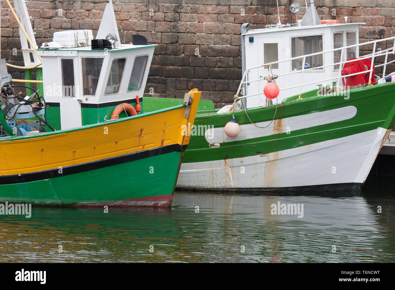 Fishing boats in harbor of Paimpol, France Stock Photo