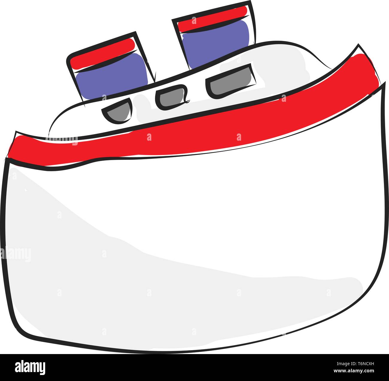 A Big Passenger Ship In White And Red Color Which Is Ready To Board The Passengers Vector Color Drawing Or Illustration Stock Vector Image Art Alamy