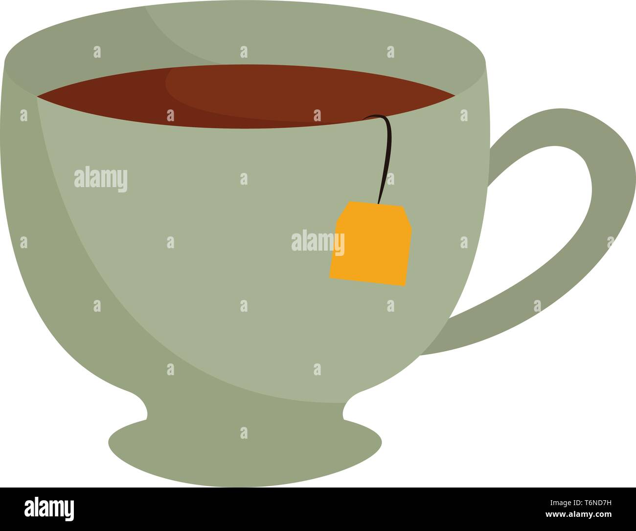 A Tea Cup With Full Tea With Tea Bag Inside It Vector Color Drawing Or Illustration Stock Vector Image Art Alamy