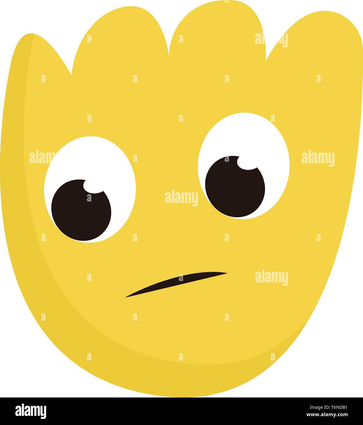An ugly yellow little monster looking scary vector color drawing or