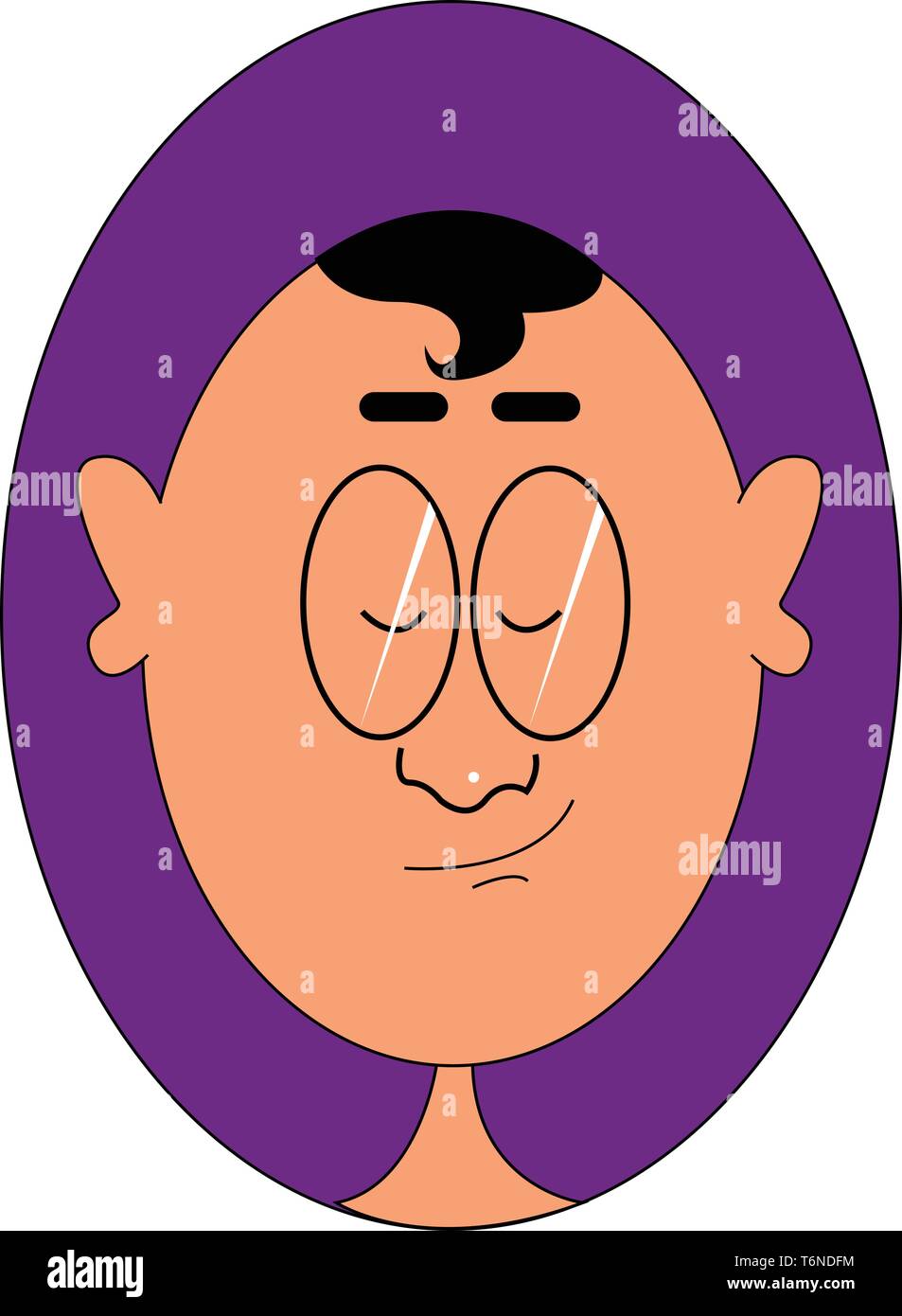 Portrait Of A Man With Big Ears And Hair Covering Only The Center