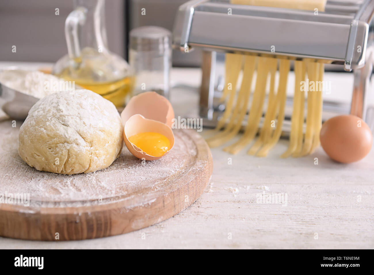 Machine Making Ingredients Raw ingredients cooking linguine hi-res stock photography and images ...