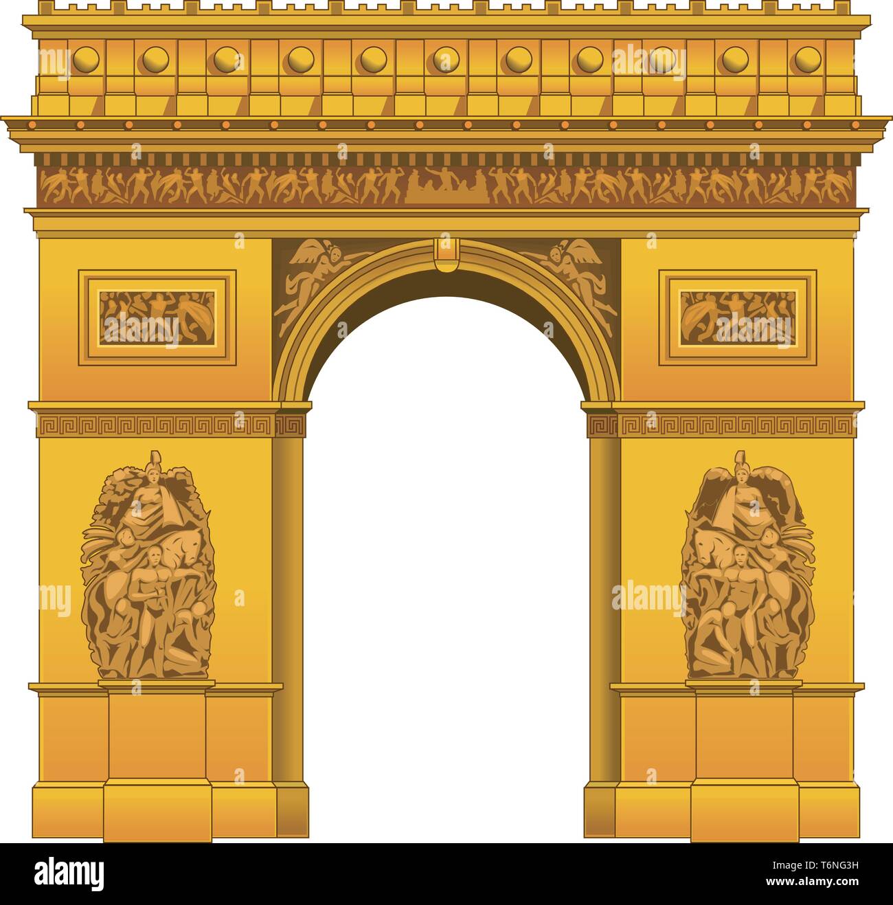 Arc de Triomphe Vector Illustration Stock Vector Image & Art - Alamy