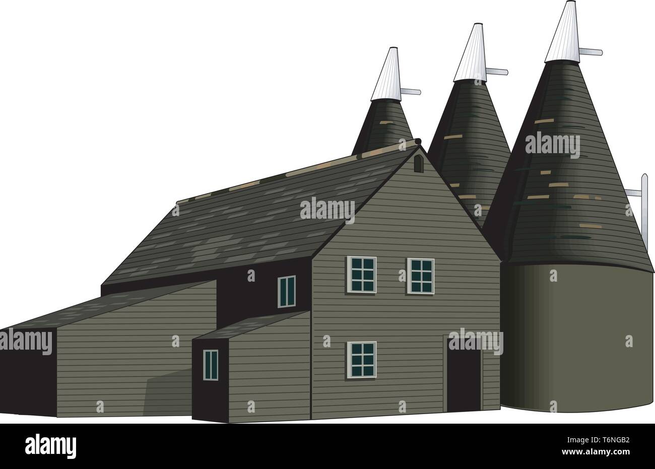 Oast House Vector Illustration Stock Vector Image & Art - Alamy