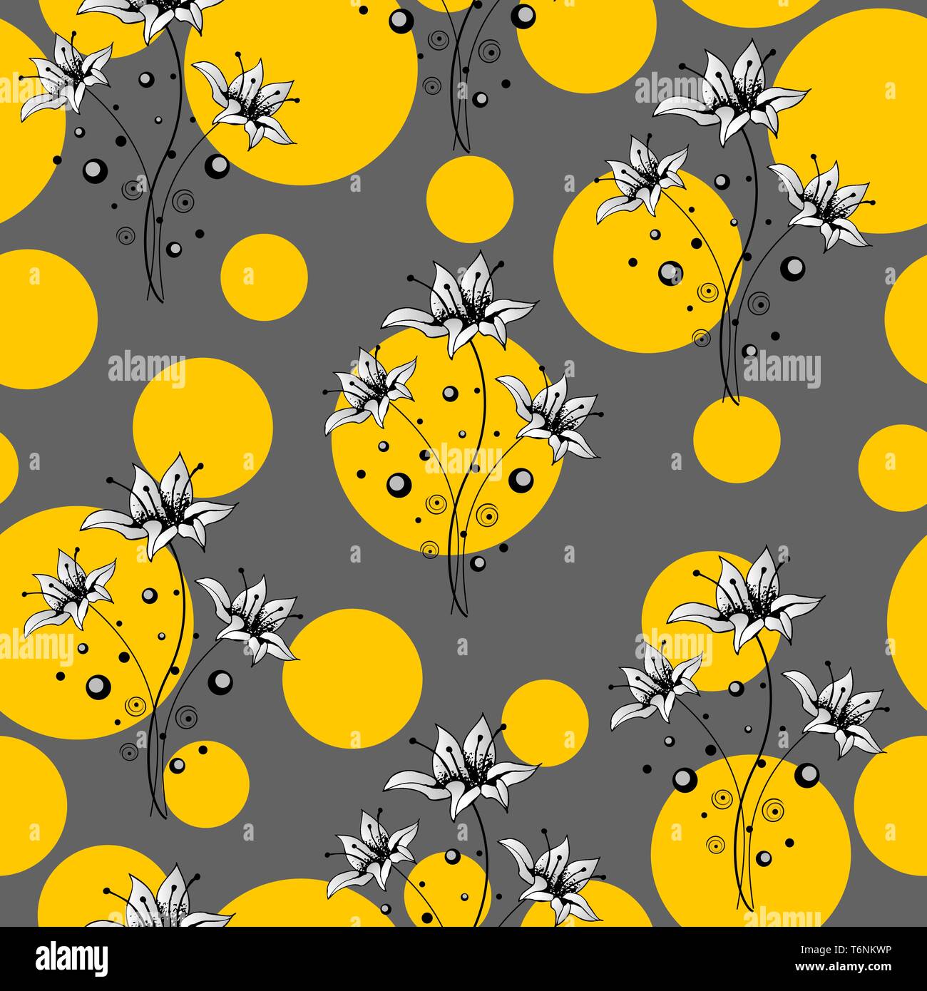Beautiful seamless pattern with flowers. Stock Vector