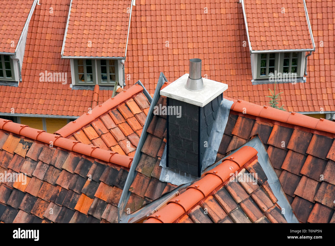 Aerial view at the roofs of Quedlinburg, Germany Stock Photo