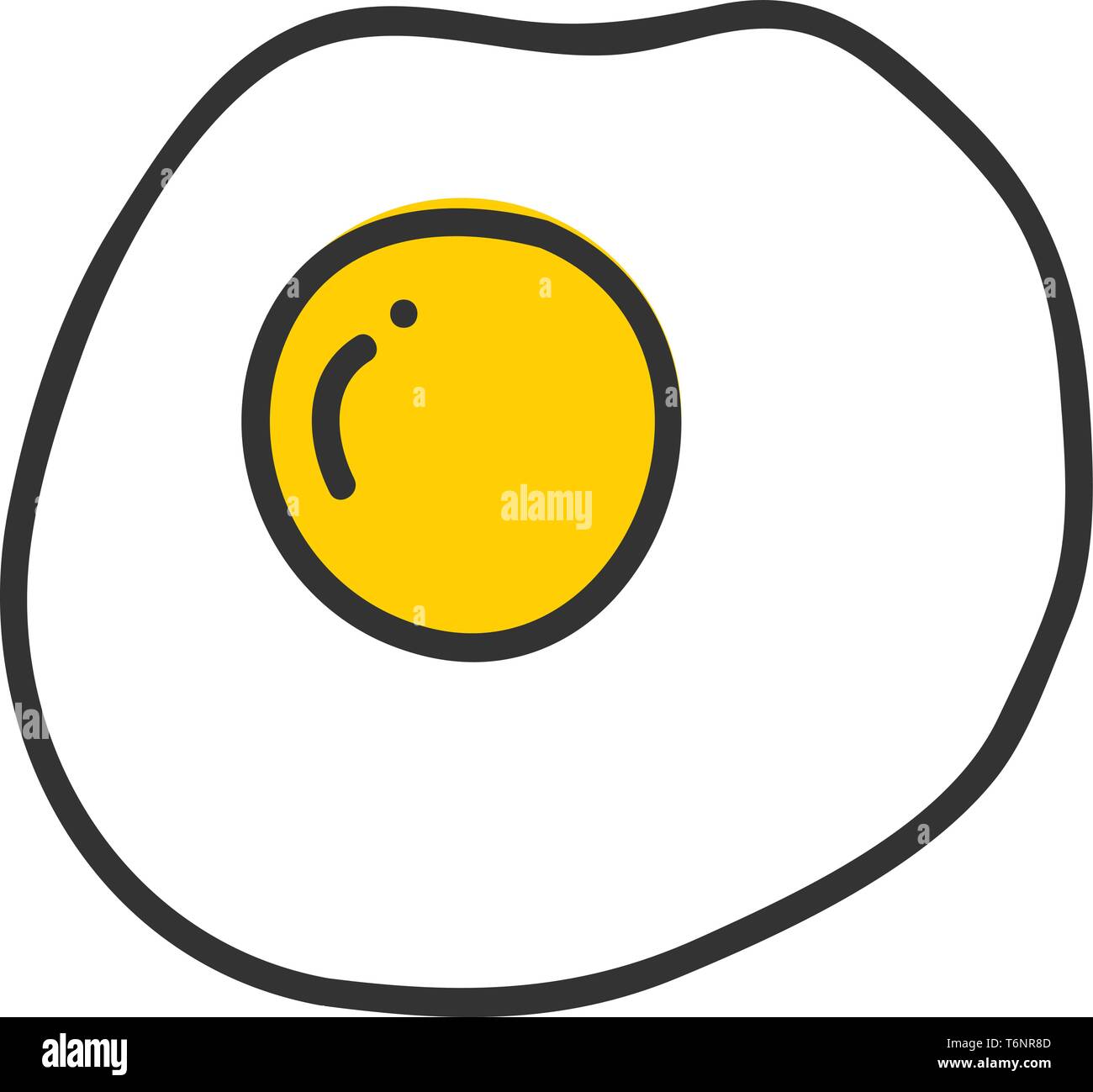 Drawing of sunny side up egg with the alphabet I in the egg yellow yolk