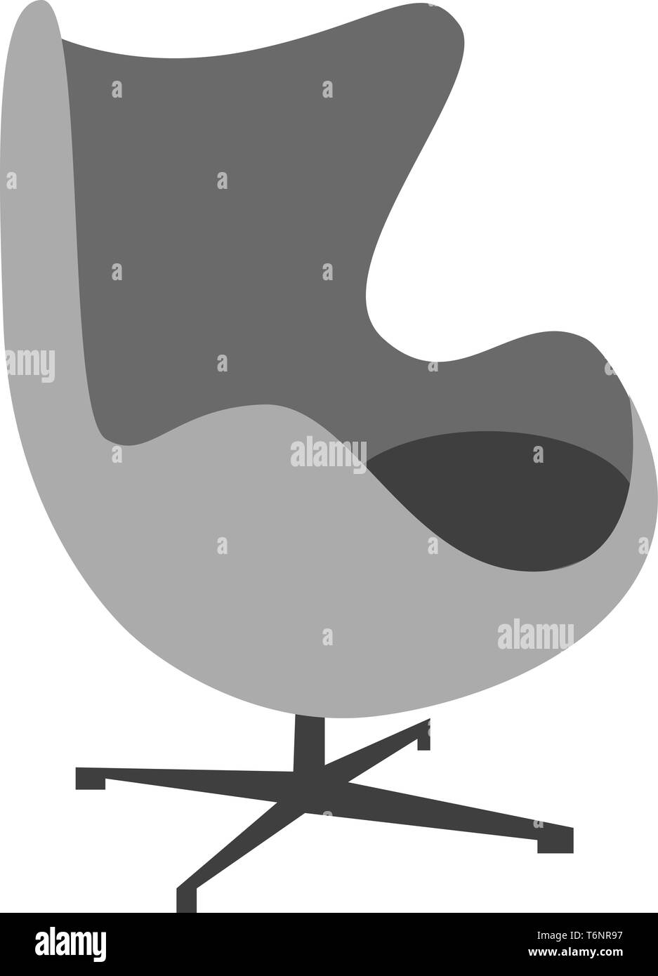 Drawing of a ball chair supported with a stem containing two crossed