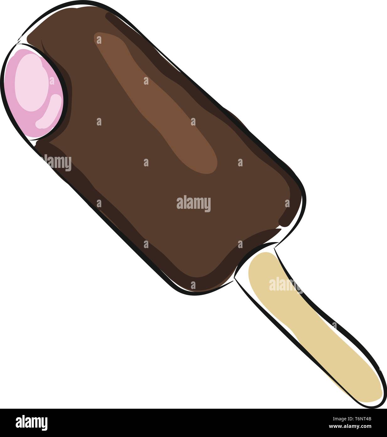 Clipart of dual flavored cartoon ice cream stick in chocolate brown and  purple colors vector color drawing or illustration Stock Vector Image & Art  - Alamy