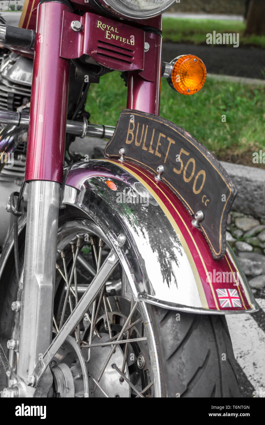 Royal Enfield vintage motorcycle Stock Photo