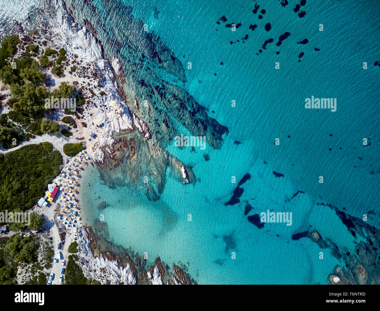 Beautiful beach aerial shot sithonia hi-res stock photography and ...