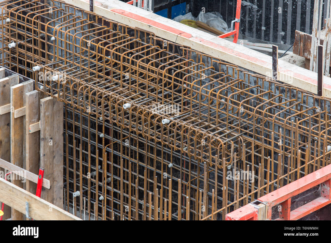 Steel bars ready for reinforced concrete foundation Stock Photo Alamy