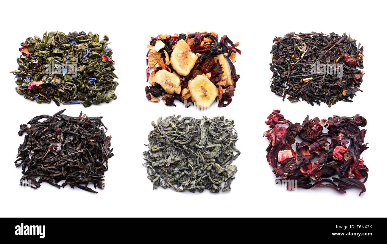 Types Tea Images Different types of tea on white background Stock Photo - Alamy